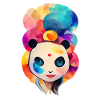Bunte niedliche Pandafrau