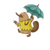 Platypus with umbrella in the rain Australia
