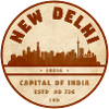 New Delhi Skyline Vintage-märke