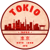 Retro Tokyo Skyline Badge