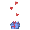 Gift Symbol Christmas Hearts Blue