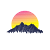 MOUNTAIN RETROWAVE SUNSET