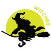 Halloween broom riding broom witch