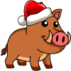 Wildschwein Comic Weihnachten