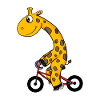 Girafe à vélo