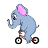 L’éléphant fait du vélo