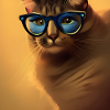Katze mit Brille