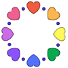 Rainbow Hearts purple