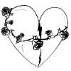 Coeur Rose Cicatrices Symbole Gris