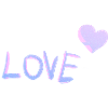 Love Word Heart Purple