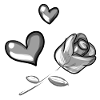 graue rose herzen herz symbol