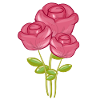 Trois roses roses symbole nature
