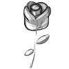 Grey flower symbol rose