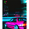 Vaporwave Aesthetic Synthwave Car