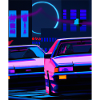 Vaporwave Aesthetic Synthwave Car