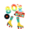 Retro roller skates 80s