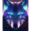 Geometrisch Wolf Polygon Abstrakt Mystisch