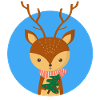 Hirsch und Weihnachtsbaum