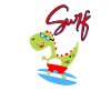 Vacances d’été Surf Surfer’s Dino