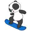 Panda Snowboarder Snowboard