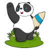 Panda Surfing Surfboard Summer