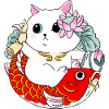Cat and Koi fish
