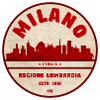 Milan Skyline Retro Badge Lombardy