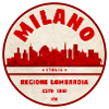 Milano Lombardia Retro Skyline
