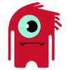 Monstre Cyclope Rouge | Extraterrestre Chibi drôle