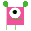 Monstre Cyclope Rose | Extraterrestre carré drôle