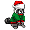 Waschbär mit Weihnachtsmütze Weihnachtskostüm