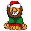 Lion avec pull de Noël