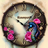 Montre Steampunk avec fleurs et hippocampe