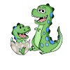 Dinosaur with baby dinosaur