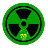 Caution Radioactive Sign With Skull