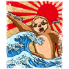 Slothzilla Japanese Sloth Japan Sunset