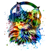 Chat avec écouteurs Aquarelle Art