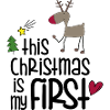 Playful Reindeer Christmas Motif