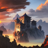 Castle ruin with Asian influence