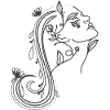 SILHOUETTE OF WOMAN WITH PLANTS
