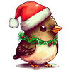 Christmas bird with cute cap