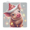 Piglet with Christmas hat