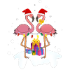 Flamingo-Weihnachten. Weihnachtsgeschenk