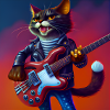 Chat rock sur scène