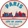 Emblème rétro Paris City Lights