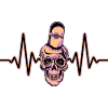 Heartbeat Skater Skateboard Skull Skull