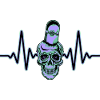 Heartbeat Skater Skateboard Skull Skull