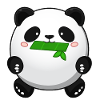 Fat Panda with Bamboo - Panda Cute Kawaii Bear