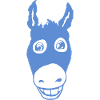 Smiling donkey blue