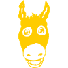 Smiling donkey yellow